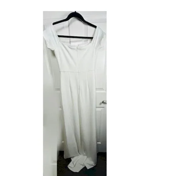 Loveliest Aura White Off-the-Shoulder Mermaid Maxi Dress Size 1X NWOT - Picture 10 of 12